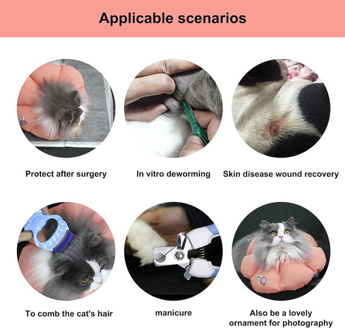 HiDREAM Cat Cone Collar - Cute Waterproof Elizabethan e Collar for Cats, Anti-Bite Wound Healing