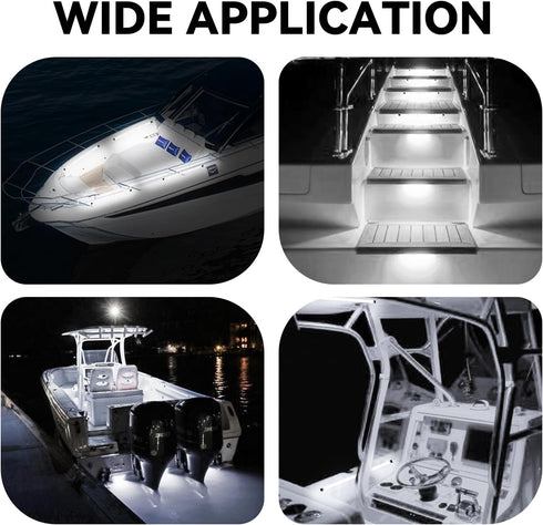 Sailboat 4Pack) Boat Interior Lights White, Waterproof Led Boat Lighting, Marine Led Strip Lighting, Super Bright
