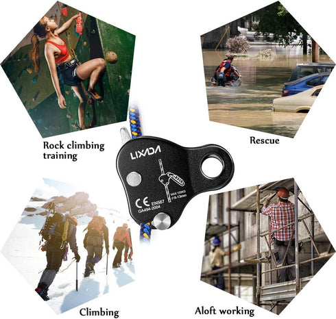 Lixada Rock Climbing Ascender - Ultralight Fall Arrest Protection Belay Device for Outdoor Climbing
