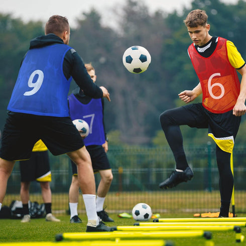 24 Scrimmage Scrimmage JenPen Pcs Nylon Mesh Pinnies with Numbers Jerseys for Vest Soccer Bibs for Youth Adult