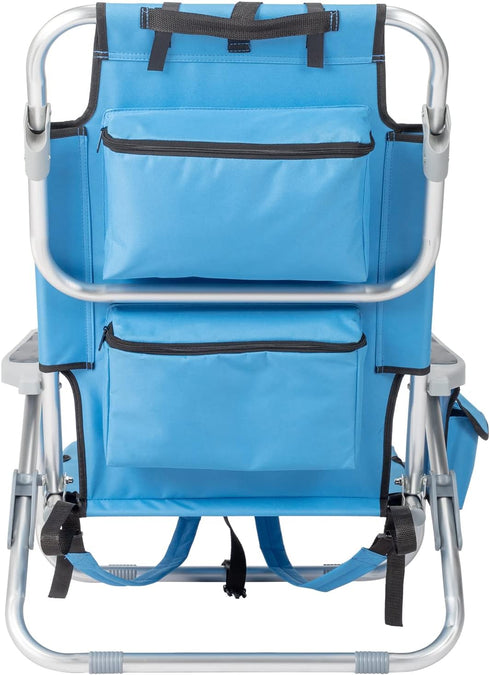 Kcelarec Backpack 5 1-Low Folding Beach Chair with Positions, Carry Handle, Storage Pouch, Cup Holder,Outdoor Reclining