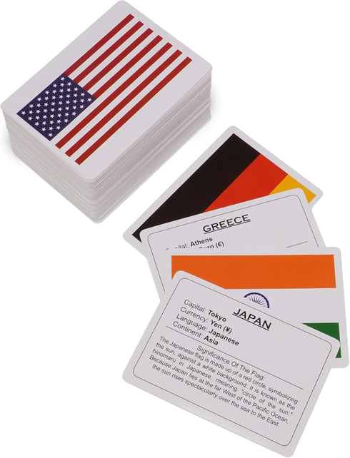 Country 195 195 390 Country World Flags Flash Cards for Kids, Currency Flash Cards, + = Educational Geography Games
