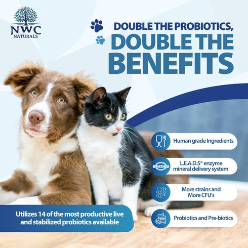NWC Naturals Total-Biotics, Cat & Dog Probiotics for Digestive Health, 365 Servings, 8 Ounces