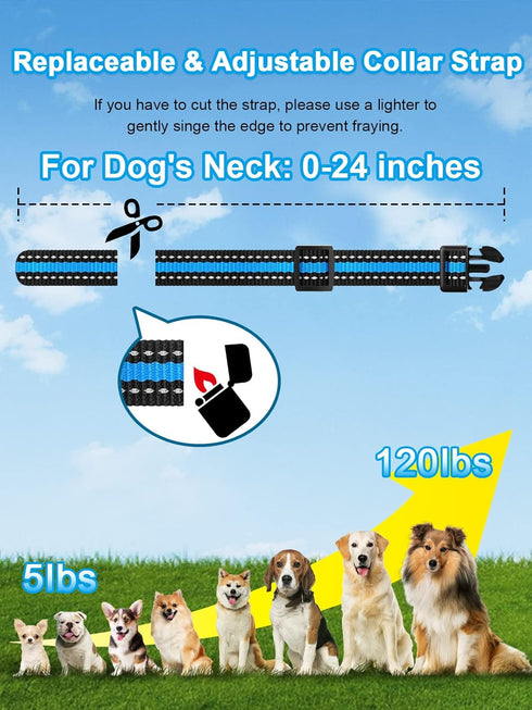 Bousnic Dog Shock Collar for 2 Dogs (5-120Lbs), 3300 ft Waterproof Training Collar with Rechargeable Remote, Beep,