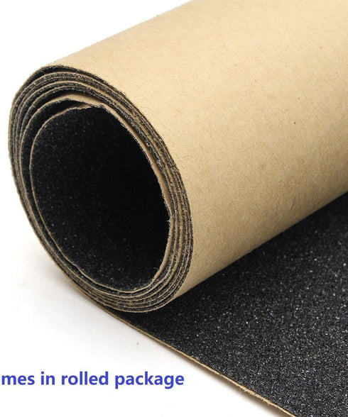 ZUEXT 11" x 44" Black Skateboard Grip Tape Sheet, Waterproof Bubble Free Black Scooter Griptape for Longboard