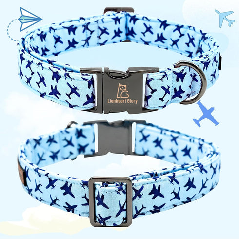 Lionheart Glory Dog Collar, Heavy Duty Adjustable Blue Collar for Medium Dogs, Pet Gift