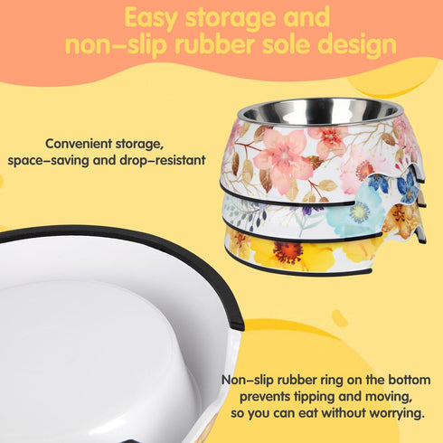 Pet Cats Dogs 2 in 1 Food Water Bowls - Non Slip Heavy Duty Bowls for Feeding Drinking Small Medium Large Dogs