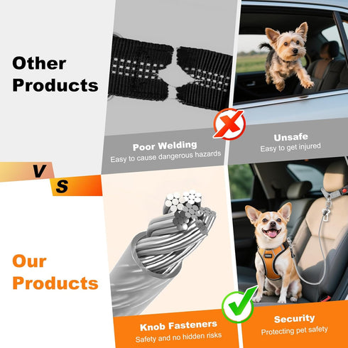 Belt,2 1 Dog Seat Belt for Car,Chew Proof Dog Car Seat in Car Harness for Dogs Safety Seat Belt,Heavy Duty Pet Seat