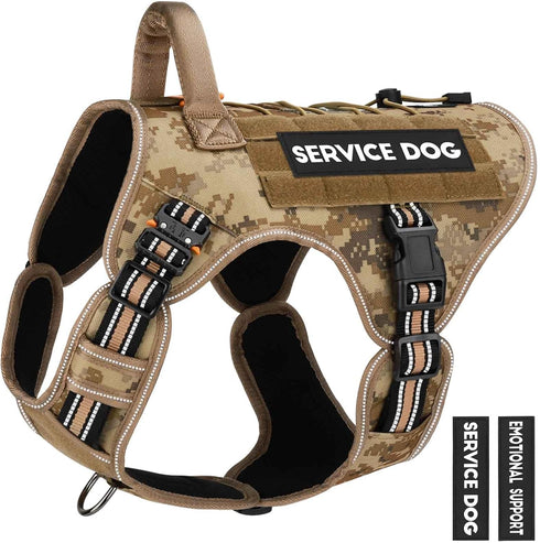 PETNANNY Tactical Dog Harness, Reflective Service Vest for Medium Large Dogs, Emotional Support with Padded Handle