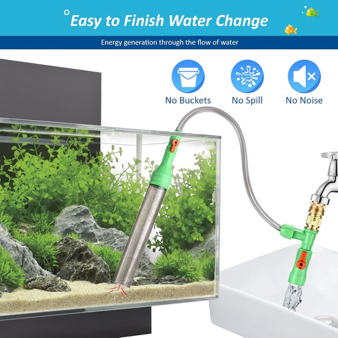 ZZM Fish Tank Cleaning Tools, Aquarium Water Changer Kit, Siphon Vacuum Gravel Cleaner