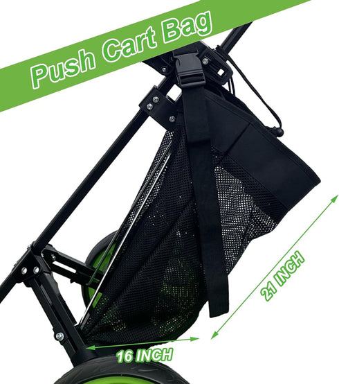 Golf Push Cart Storage Bag, Organizer with Mesh Closure, Push Cart Accessories