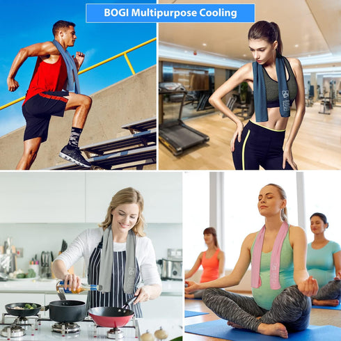 BOGI Cooling Towels for Neck and Face, Soft Breathable Cool Towel for Instant Cooling Stay Cool for Yoga, Sport, Gym