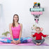 Yoga Mat Holder Wall Mount, 3 Sectional Yoga Mat Storage Rack with 7 Hooks for Foam Roller and Resistance Bands