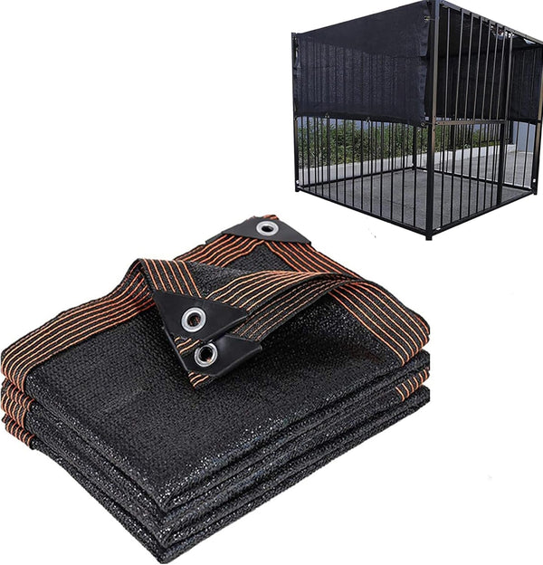 Dog Kennel Shade Cover - 95% Sunblock Shade Tarp Panel for Outdoor Dog House, Large Pet Crate, 10ft x 10ft
