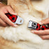 Buckle-Down Dog Collar, Seatbelt Buckle Diagonal Buffalo Plaid Black/Red, 1.5" Wide, Fits 16-23" Neck