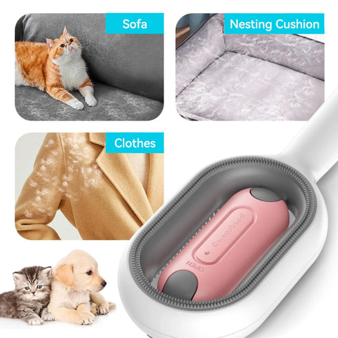 4 in 1 Pet Hair Removal Comb - Cat Dog Massage Brush with Gravity Water Tank for Shedding Fur (Long Hair, 2PCS)