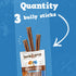 Jack&Pup 12 Inch Bully Sticks for Large Dogs | Thick Odor Free (3 Pack) Long Lasting Bully Sticks