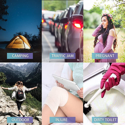 Portable Female Urinal, Reusable Silicone Pee Funnel for Road Trip, Travel, Camping Gear Essentials with Cup