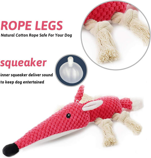 KOL Plush Dog Toy - Squeaky Interactive Chew Toy for Small and Medium Dogs, Mouse Shape