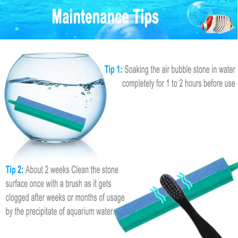 4 Inch Aquarium Air Stone Bar - 5 Pcs Bubble Release Airstones for Fish Tank Oxygenation