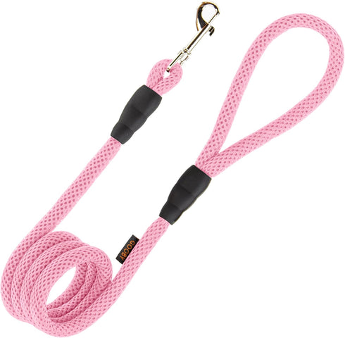Gooby Mesh Leash - Pink, 4 FT Breathable Leash for Small Dogs with Bolt Snap Clasp