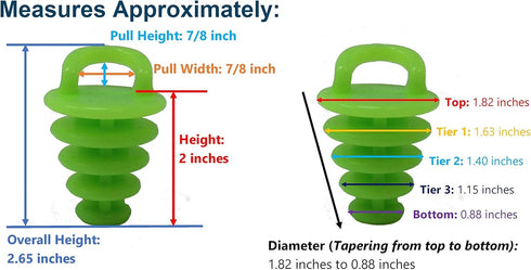 JSP Manufacturing Kayak Scupper Plug - Sit on Top Kayak Hole Plugs in Neon Green/Glow-in-The-Dark