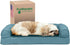 Furhaven Cooling Gel Dog Bed for Medium/Small Dogs, Removable Bolsters & Washable Cover, Plush & Suede Sofa for Dogs Up