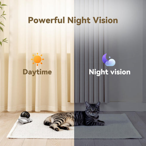 AEZ 1080P 2-Way Robot Camera on Wheels Dual Lens,Indoor Movable Security Camera with Talk,Blinky Bot with Night
