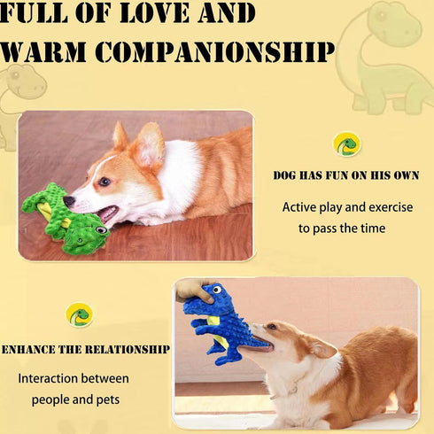 AIMETING No Stuffing Dog Toys for Aggressive Chewers, Squeaky Wrinkled Toys, Durable Dog Chew Toys, Soft and Tough