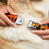 Dog Collar Seatbelt Buckle, Lion King Hakuna Matata, Sunset Oranges, Black, 9 to 15 Inches, 1.0 Inch Wide (DC-WDY030-S)