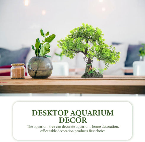 POPETPOP Artificial Aquarium Plant, Plastic Water Plant Tree for Fish Tank Bonsai Ornament and Decor
