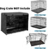 Small Dog Cage Cover 24 Inch - Puppy Crate Covers for Wire Cage with 1 2 3 Doors, Indoor Waterproof Black 600D Oxford