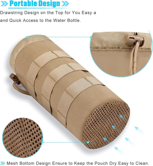 ANJINU Backpack Molle Water Bottle Holder, Water Molle Attachments, Molle Water Bottle Pouch, Tactical Attachment