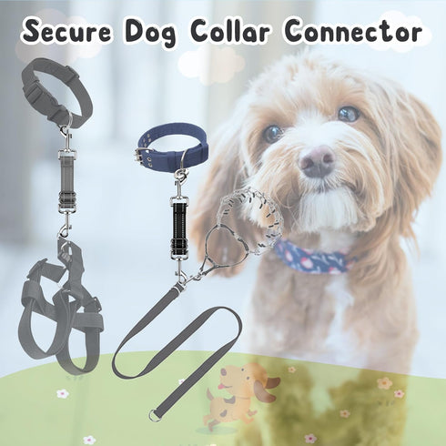 YUEPET 2 Pack Adjustable Prong Collar Backup Clips, Reflective Double Ended Clasp Leash Connector for Dog Harness