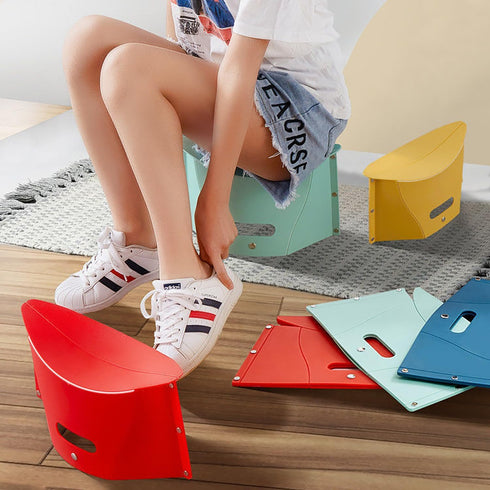 Wind Tour Portable Folding Stool Outdoor Camping Plastic Chair Ultra-Thin Paper Short Stool Used As Shopping Basket