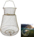 PSGGARY Steel Wire Galvanized Collapsible Crab Fisher's Basket, Metal Rustproof Portable Fishing Basket
