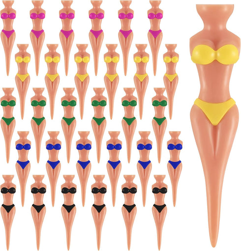 Skylety 30 Pieces Funny Golf Tees for Women, 3 Inch Plastic Pin Up Golf Training Accessories
