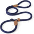 Mile High Life Slip Leads for Dogs | Heavy Duty 4 Feet No Pull Training Leash with Leather Tip | Navy