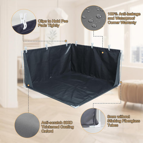 32" 32" 17" x x Dog Litter Box with High Walls, No-Spill Portable Dog Potty Tray Dogs Pee Pad Holder with Waterproof