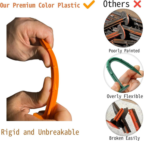 6.3" 20) Property Line Markers - Unbreakable Barbed Stakes for Ground and Survey use (Color Plastic