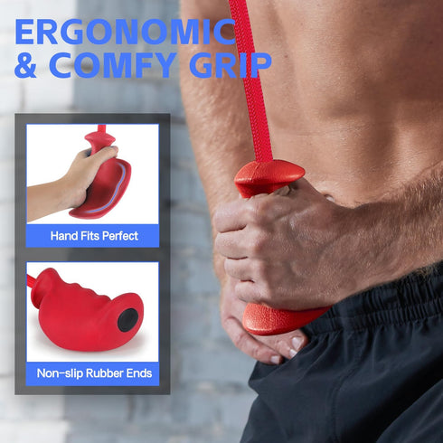 Tricep Rope with Ergonomic Handles, 36 Inch Tricep Pull Down Rope for Cable Machine, Pulley System
