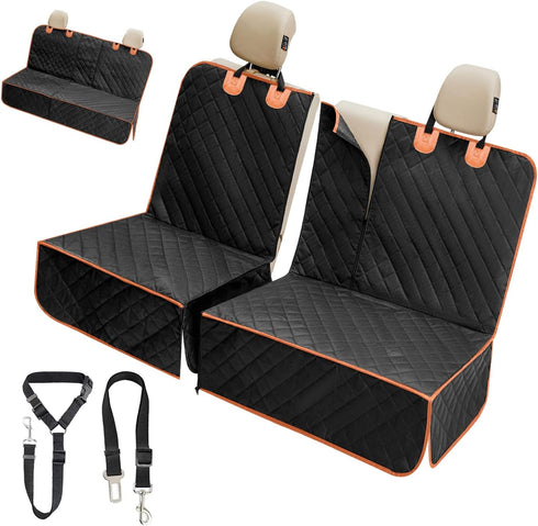 IVY&LANE Dog Car Seat Cover for Back Seat,Conversible 2-in-1 Waterproof Front Seat