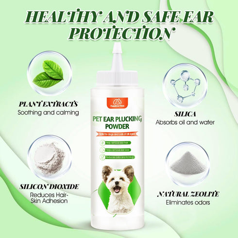 Set 30g Trimmer 5.5in Dog Ear Powder Hair Removal KitSafe Grooming with Ear Powder, LED Silent & Tweezers All-in-One