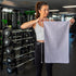 S&T INC. Microfiber Sweat Towel (16"x27") - Purple Gym and Yoga Towels, 3 Pack for Home Gym Bag