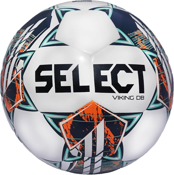 SELECT Viking DB Soccer Ball, Size 5, White/Teal/Orange V24