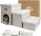 Dog Stairs for High Beds, Folding Pet Steps 17.5"H for Small Medium Large Dogs, Beige Gray with Storage