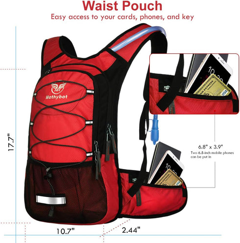 Insulated Hydration Backpack Pack with 3L BPA Free Leak Proof Bladder, Lightweight Daypack for Hiking, Running, Camping