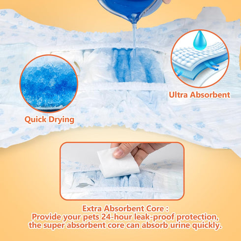 36pcs Pet Soft Dog Diapers Female - Disposable Puppy Diapers, Cat Diaper XXSmall