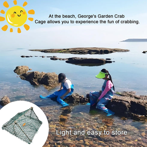 Dddzerong (2 Sets) Foldable Crab Trap & Collapsible Cage Portable, Durable Fishing Gear for Dungeness, Rock, and Blue