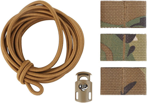 Tactical Flag Bungee Elastic Fastener Strap Shock Cord for Molle Webbing Loop Cord Lock